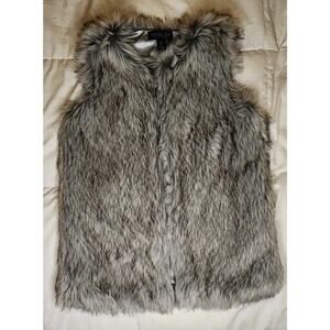 Rachel Zoe Chic Small Faux Fur Lined Vest In Gray Mid Length - Light/dark Mix